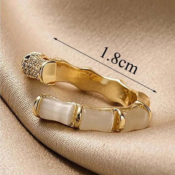 ❗️Last One❗️Opal & cubic zirconia decor cuff ring - Picture 4 of 4